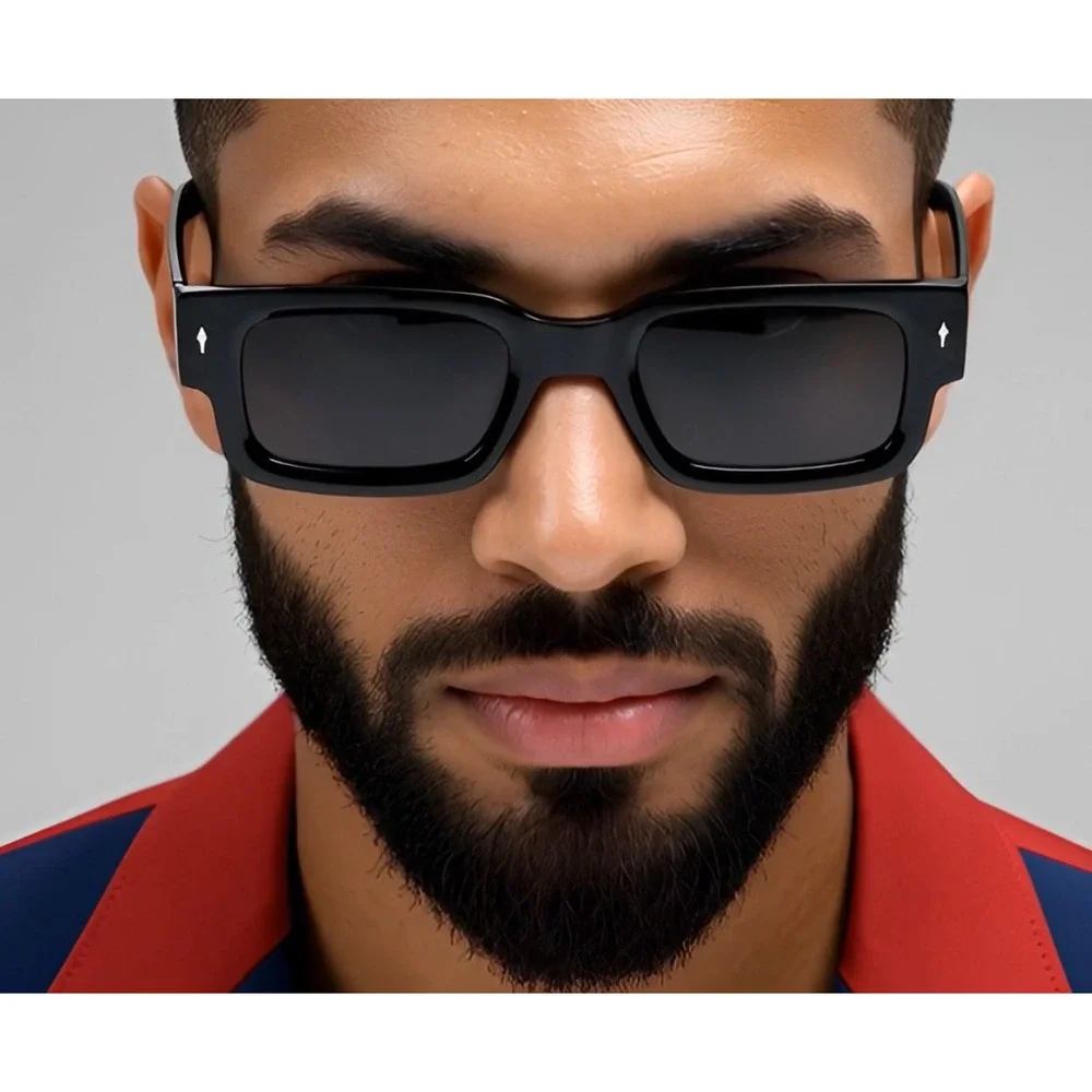 Men's Square Frame Sunglasses Retro Vintage Thick Frame‎ Fashion Shades Hp Hop